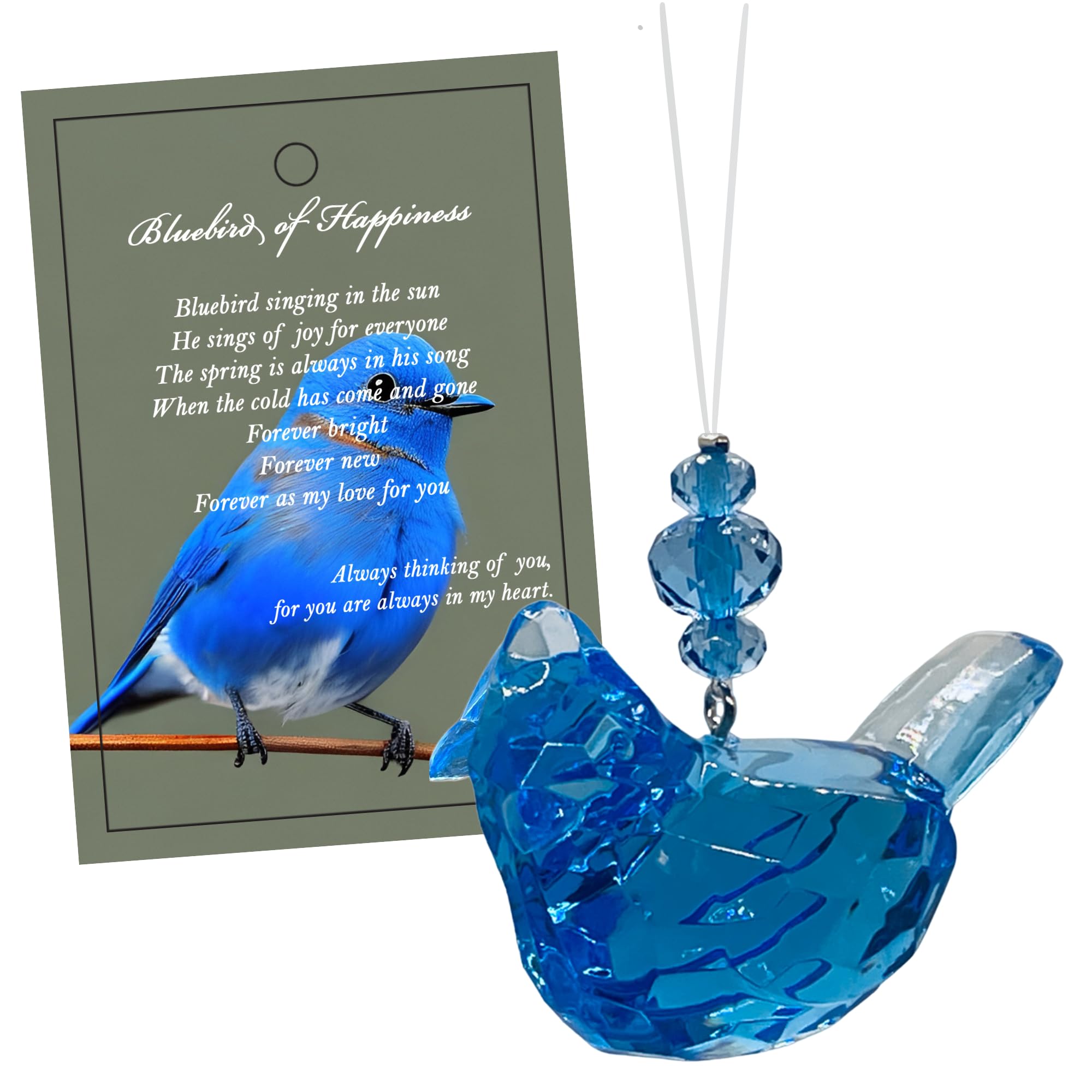 Bluebird of Happiness Ornament, Joy & Fulfillment Gift Blue Bird Ornaments for Spring, Summer and Christmas Trees
