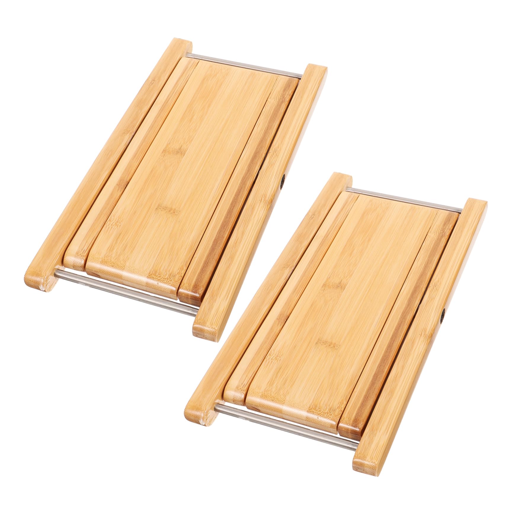 TOVINANNA 2pcs Folding Squatting Stool for Adults Bamboo Toilet Step Stool Footstool Anti-Slip Design for Bathroom