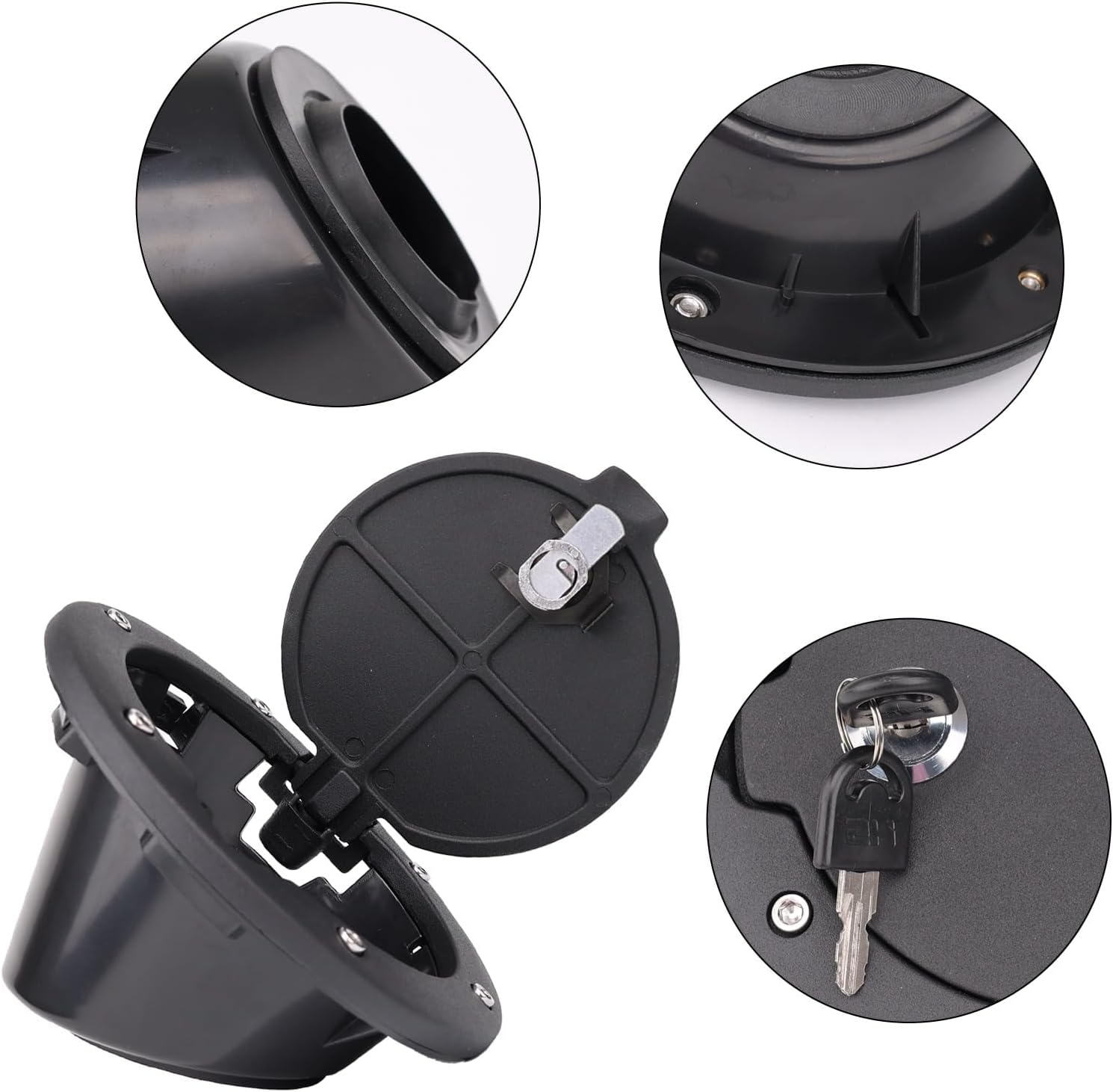 Gas Cap Fuel Filler Door Cover For Jeep Wrangler JK 2007-2018 Accessories Unlimited Rubicon Sahara AOLIHAN 2 Door and 4 Ddoor Locking Gas Tank Door