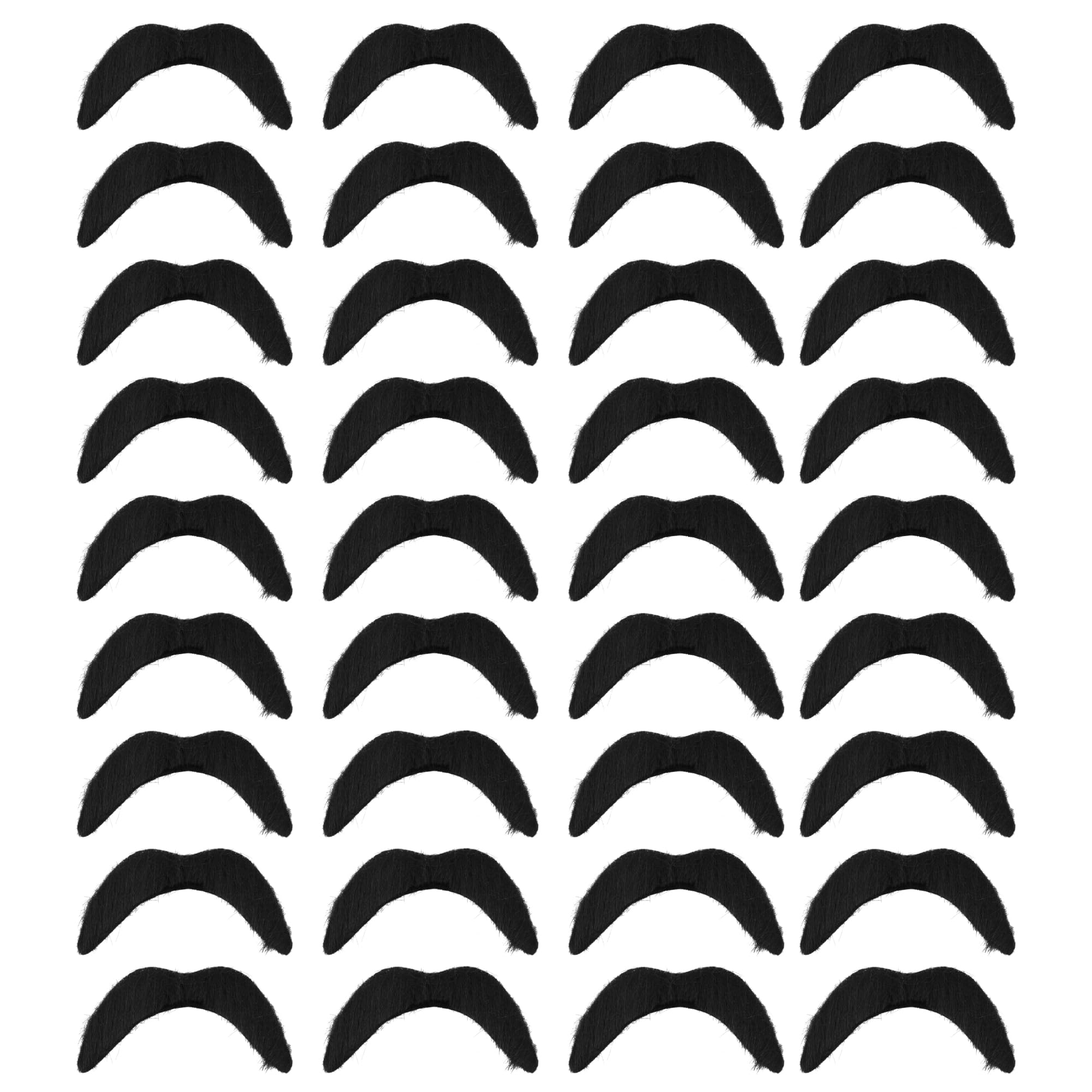FNA FASHIONS Stick-On Fake Moustache Set – Self Adhesive Black Novelty Mustaches for Adults | Fancy Dress Accessory, Costume Prop, Masquerade Party Favor, Performance & Cosplay (36)