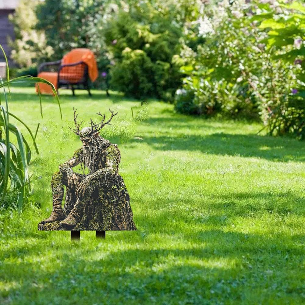 Fairy Garden Stakes Płaski wystrój, Elf Garden Stakes Akrylowa doniczka 2D Kołek Ogród Wstawka Wróżka Akcesoria Ogrodowe Drzewo Mężczyzna Elf Statua Ozdoby do Roślin Doniczkowych Yard Trawnik
