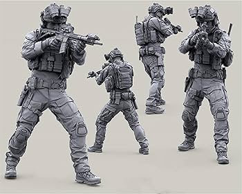Amazon | 1/35 米国特殊部隊コマンドーレジンフィギュア兵士
