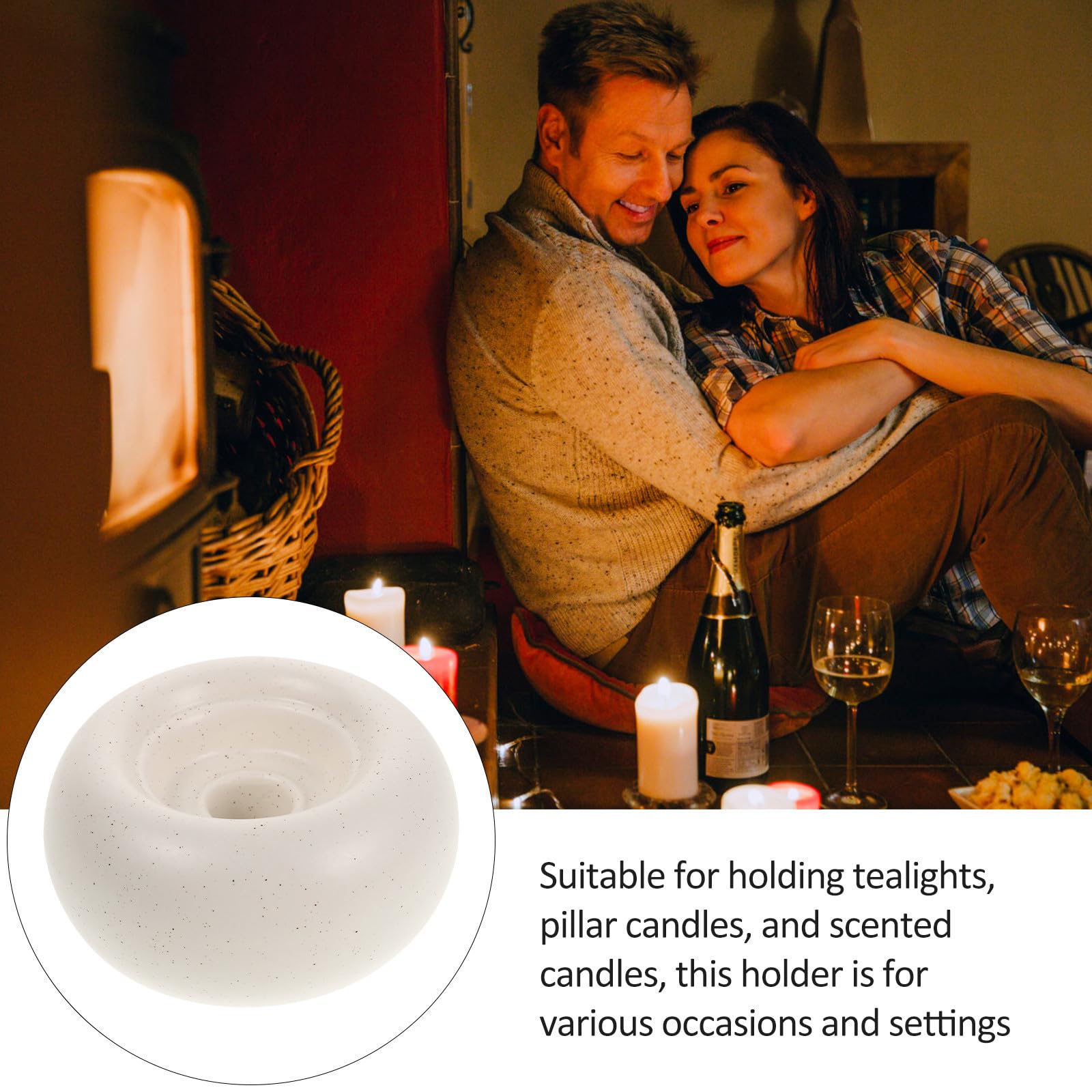 Toyvian 4 Piezas Candelabro de Cerámica Blanco Moderno para Té y Mesa