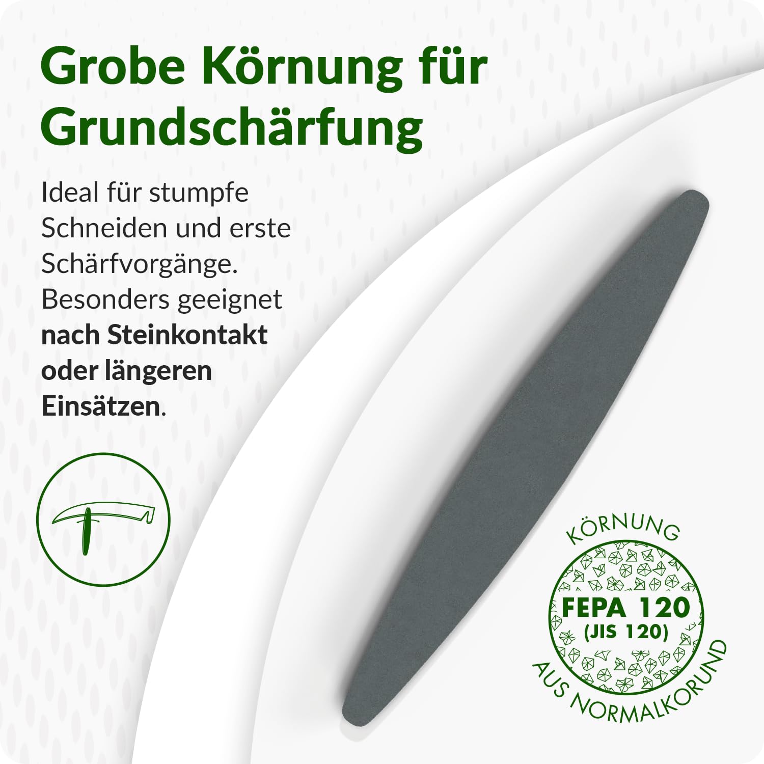3er Set Wetzstein für Sensen – inkl. Sensenwetzsteine grob NK150 aus Norm alkorund, fein CD400 aus Siliciumcarbid und Schleifsteinhalter für Gürtel