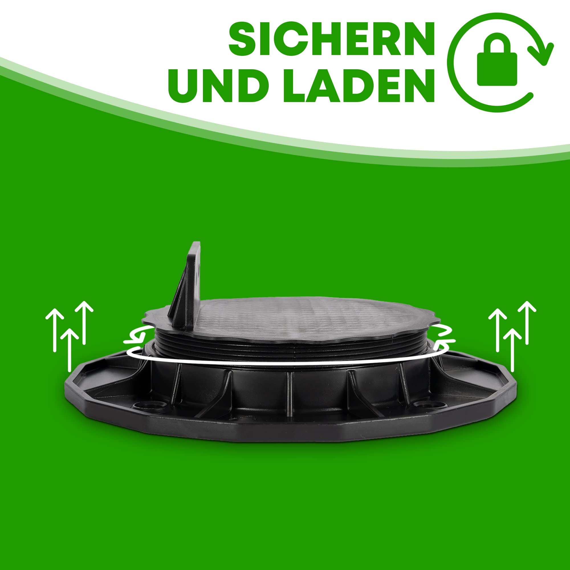 Produktbild von XPOtool Stelzlager Set 100x - Höhenverstellbare Terrassenfüße 2700kg Traglast