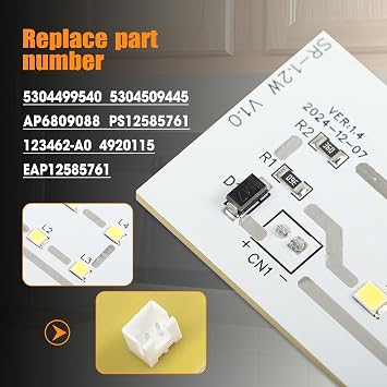 Microwave Light Board Replacement for Frigidaire IKEA Electrolux Microwave Replace 5304499540 5304509445 5304517872 123462-A0 4920115 AP6809088 PS12585761 EAP12585761 Microwave Light Bulb