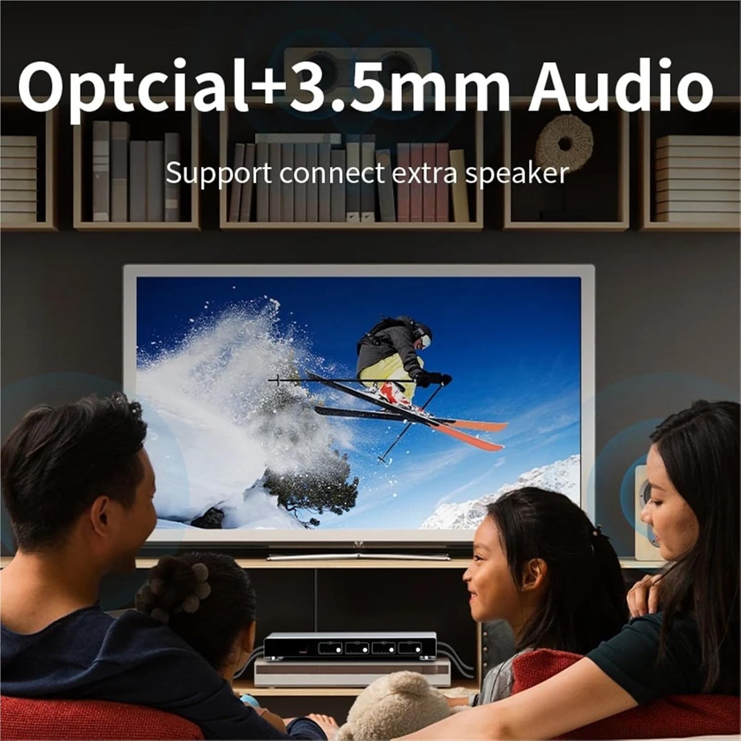 4K 30Hz HDMI Matrix 4x4 Video HDMI Switch Splitter 4 in 4 Out Remoter RS232 Control with 3.5mm Audio Extractor(UK Plug)