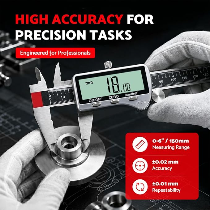 Calibrador digital 6 pulgadas con pantalla LCD grande miniatura 3