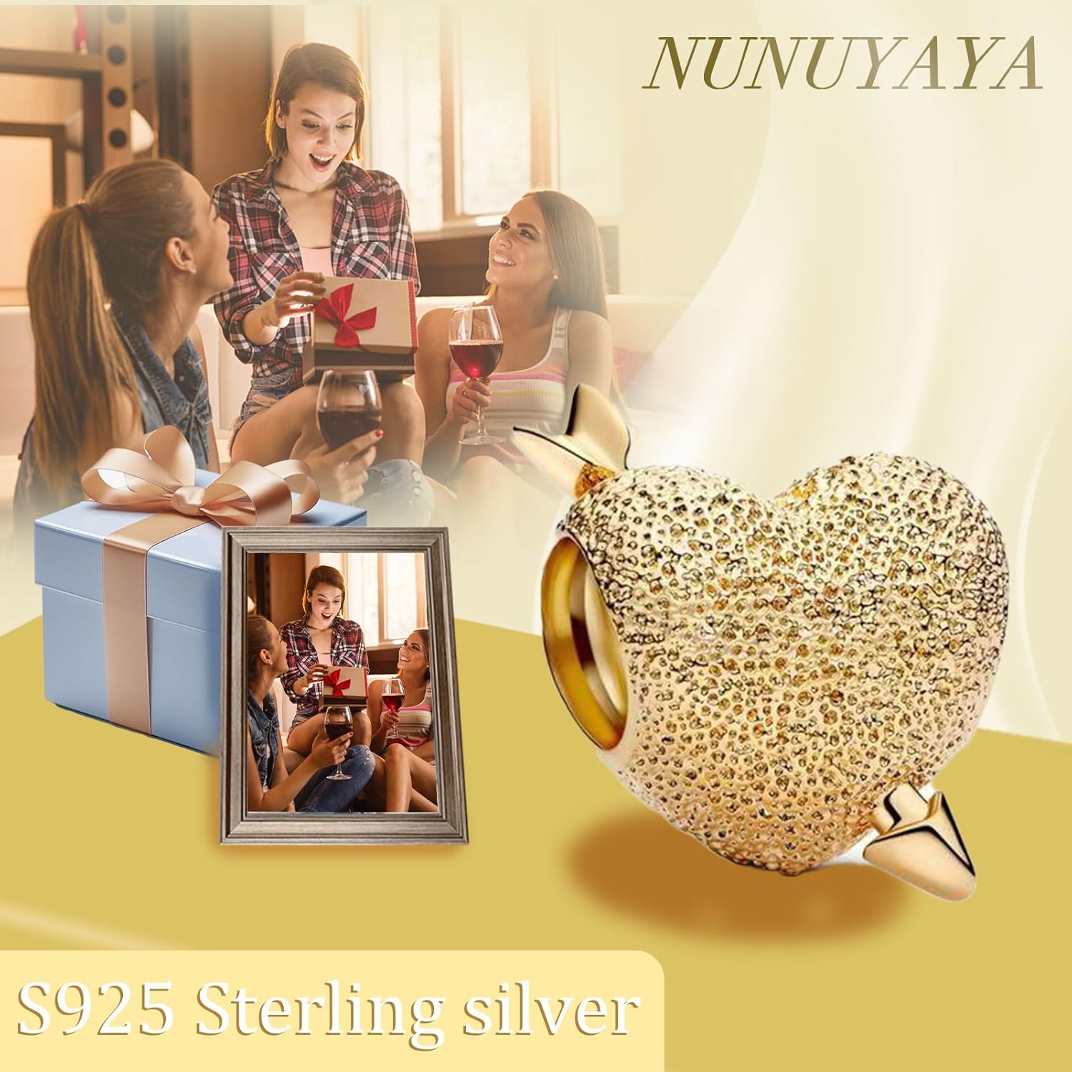 Charms Beads 925 Sterling Silver Animal Leaf Gold Travel Friend Love Dangle Pendant with 5A Cubic fits for Charms Bracelets for Woman Valentine's Day Mother's Day Christmas Birthday Gift - Image 4