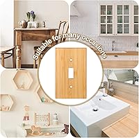 Vista 6 de Pinkunn 10 piezas de placa de interruptor de luz de madera maciza, cubiertas de salida de madera de bambú, placa decorativa de pared para el hogar