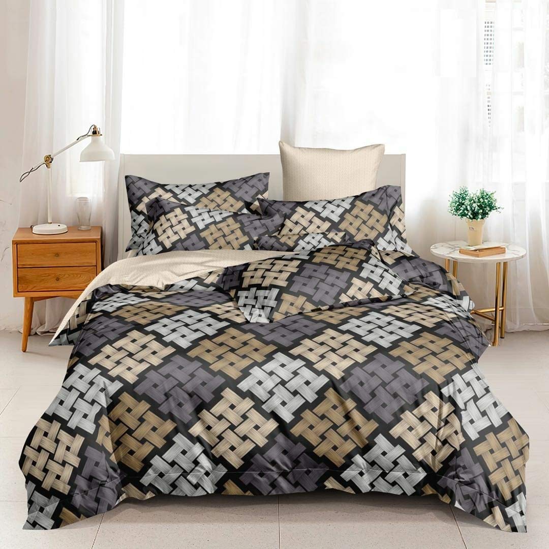 COZY FURNISH Cotton Quality 144 TC Printed Cotton Single Duvet Cover, 57" x 87" Inch (Niwar)