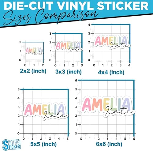 Miniatura 10 de Calcomanía personalizada con nombre completo, calcomanía personalizada con nombre de color, impermeable, troquelada, para casco duro, botella de