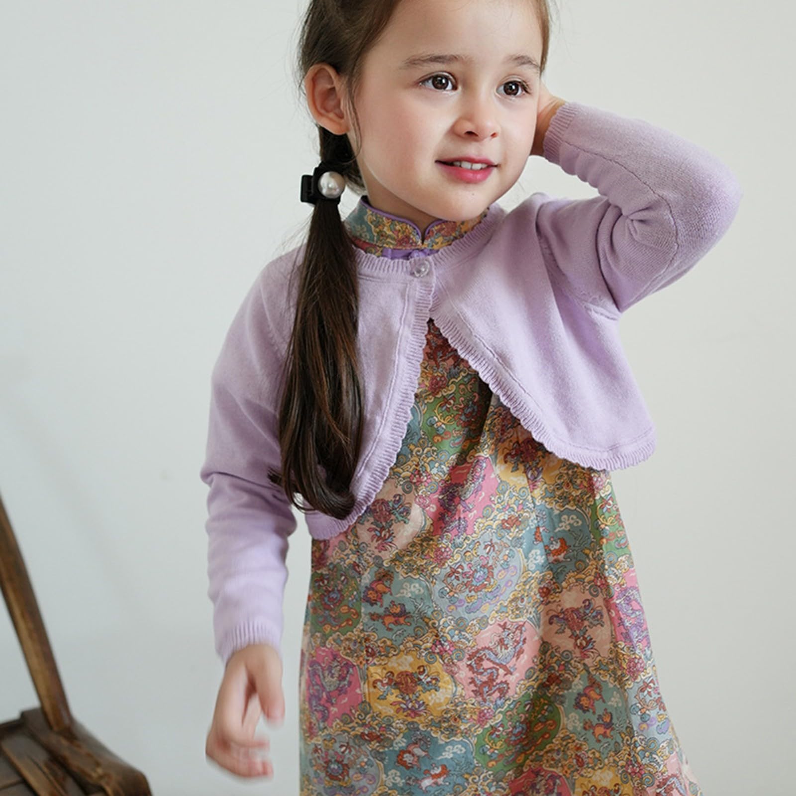 Generisch Bolero de punto lindo para niñas, chaqueta corta para cumpleaños y celebraciones | Bolero para niña de cumpleaños, suave chaqueta de punto para vestidos de fiesta