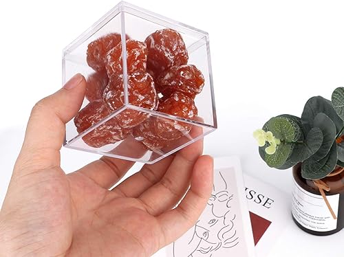 Miniatura 8 de dedoot Cajas de acrílico transparente, cubos cuadrados de plástico, paquete de 4 cajas de almacenamiento de plástico pequeñas con tapa, 2.2 x 2.2 x
