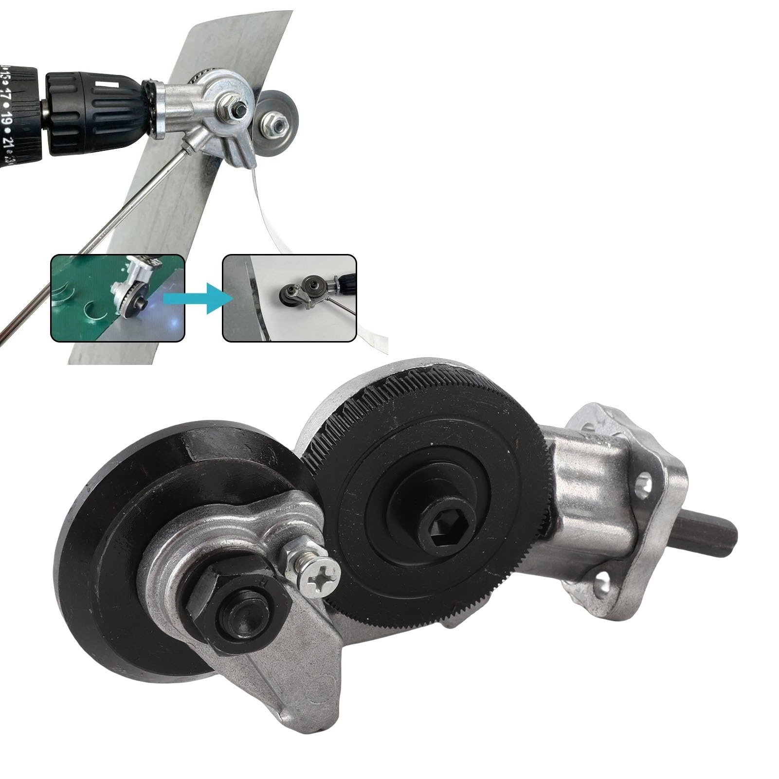 Trapano Elettrico Taglierina per Metallo - Attacco per Trapano Portatile Utensile per il Taglio di Metalli - Accessorio Efficiente per Trapano e Metal Cutting