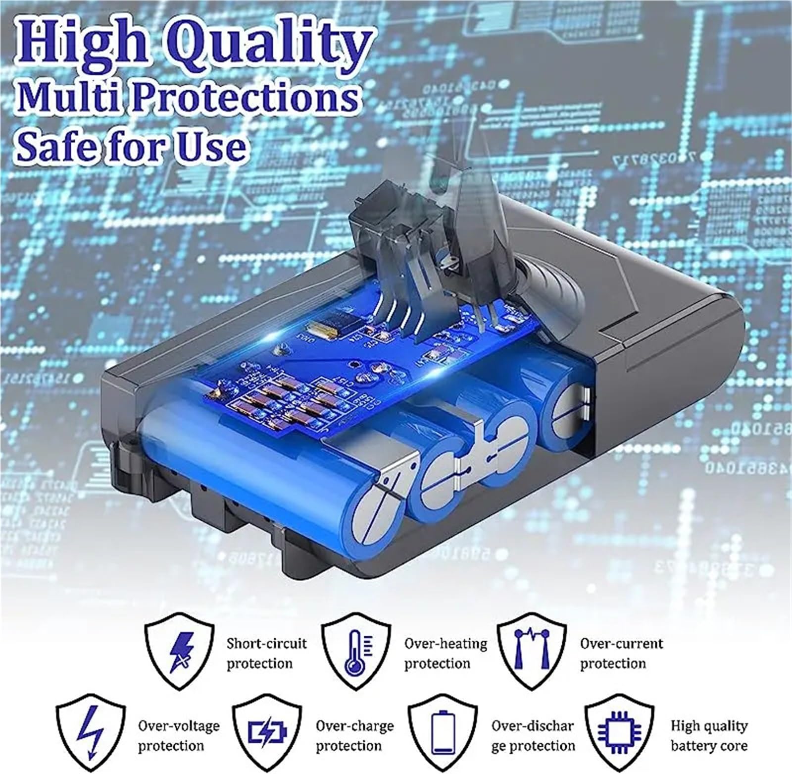 Batterie de Rechange YH5 Compatible avec l'aspirateur Dyson V8(A9)
