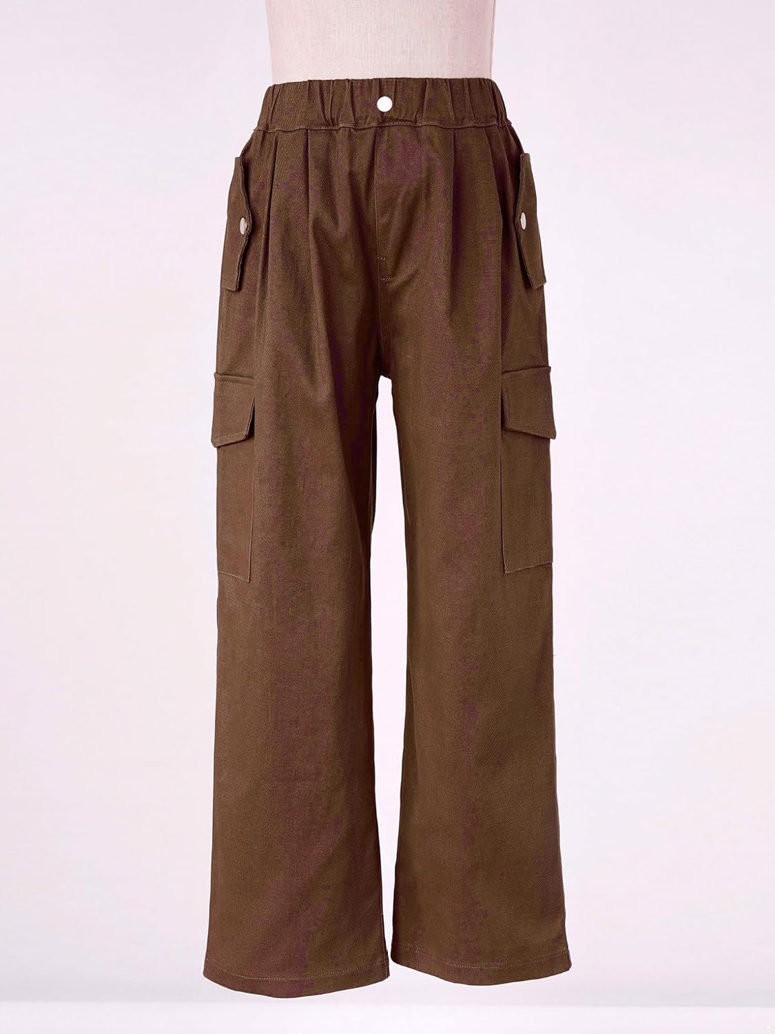 Oyolan Kids Girls Baggy Jogger Cargo Pants Elastic Waistband Straight Trousers Jazz Hip Hop Dance Streetwear