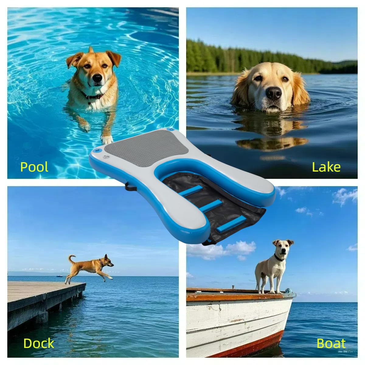 Inflatable Dog Water Ramp Pet Dock Platform Water Platform For