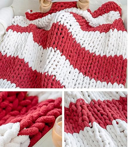 Miniatura 8 de Ovillo de hilo voluminoso para tejer con brazo grueso, 3 libras, color gris y blanco, paquete de 6 unidades, súper suave, grueso, esponjoso, jumbo,