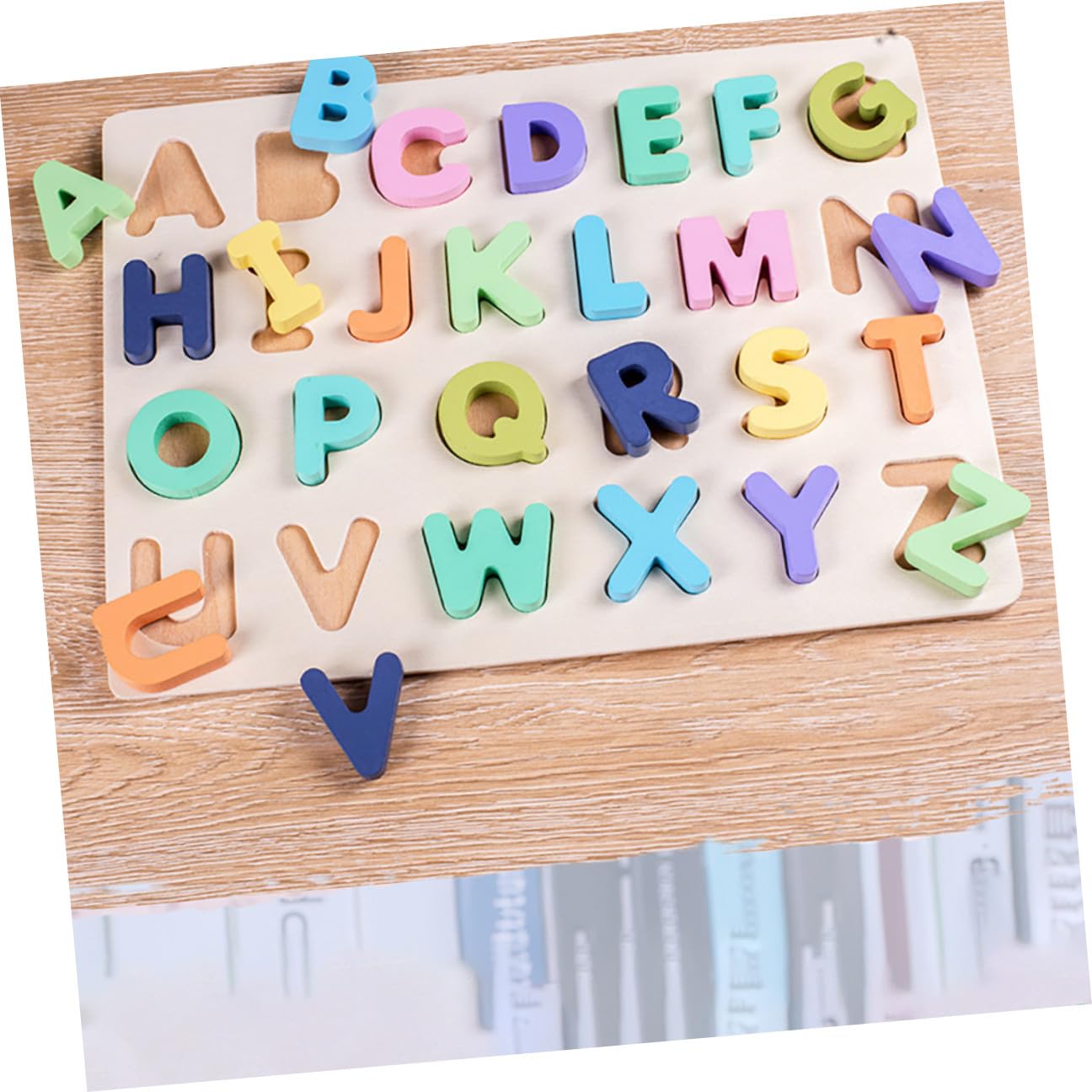 Puzzle Educativo in Legno 4 Pezzi Lettere e Numeri, Back To School Party | Colori Vivaci, Facile da Usare, Bordi Sicuri, per Educazione Precoce dei Ragazzo Ragazza