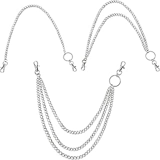 3 Pack Pocket Chains for Jeans – Punk Biker Wallet Chain Metal Pants Chain with Lobster Clasps, Streetwear Hip Hop Accessories for Eboy and Egirl Men Women