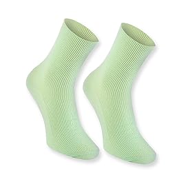 Rainbow Socks - 1 pair of DIABETIC Elastic Cotton Socks for SWOLLEN FEET, Green M