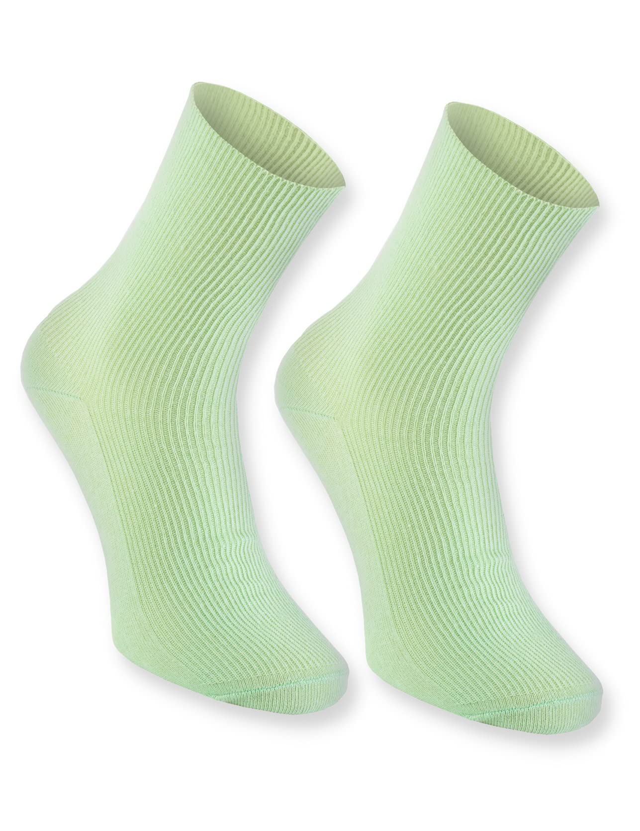 Rainbow Socks Women's 1Xgreen - 1 Pair Of Diabetic Elastic Cotton Socks For Swollen Feet, Green Xs