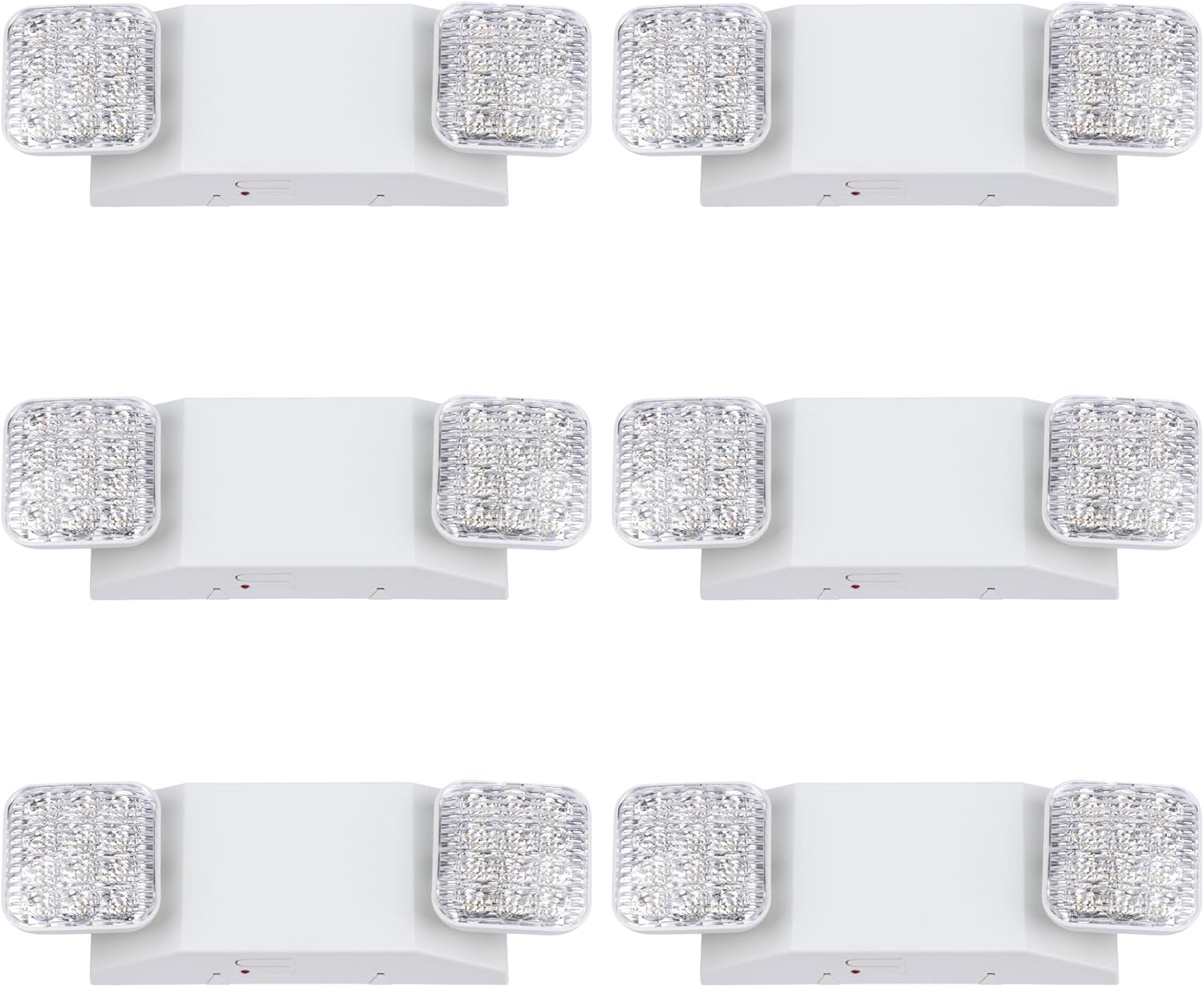 GRUENLICH LED Commercial Emergency Light with Dual Head and Backup Battery, US Standard, AC 120-277V, Hardwired Emergency Light Fixtures for Business Office Power Outages, 2-Pack