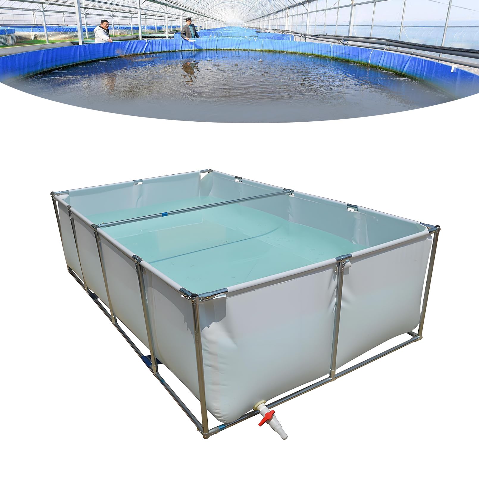 Piscina Fuori Terra Rettangolare(H:0.8m),Acquario Fuori Terra,Resistente al Sole E agli Strappi,Resistente al Calore E al Freddo, per Piscina per Bambini,Serbatoio da Esterno