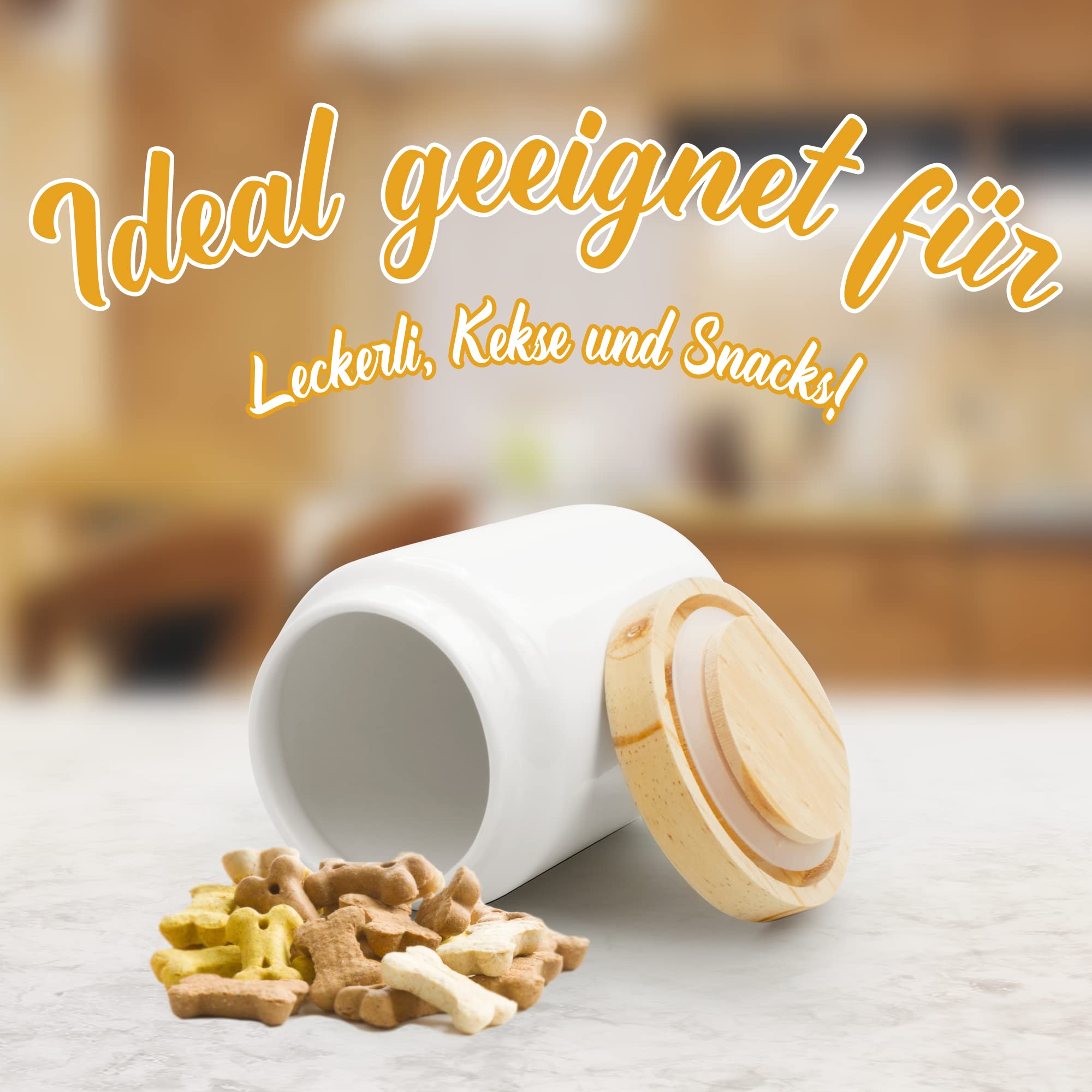Große Leckerlidose "Pfoten-Design" gestalten - personalisiert mit Foto und Wunschnamen - für Hunde und Katzen - hygienische und praktische Aufbewahrung von Hundekeksen
