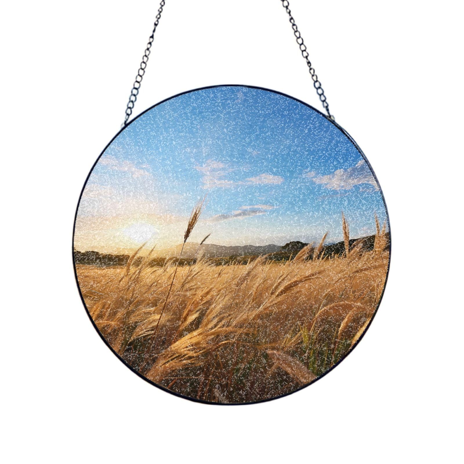 Phayah Cane Print Stained Glass Window Hanging Sun Catchers Decoration Mother'S Day Birthday Gifts For Home Garden Porch 10in（25cm）