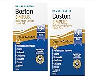 Boston Simplus Multi-Action Solution for Gas Permeable Contact Lenses - Travel Size 1oz Pack of 2 with Case