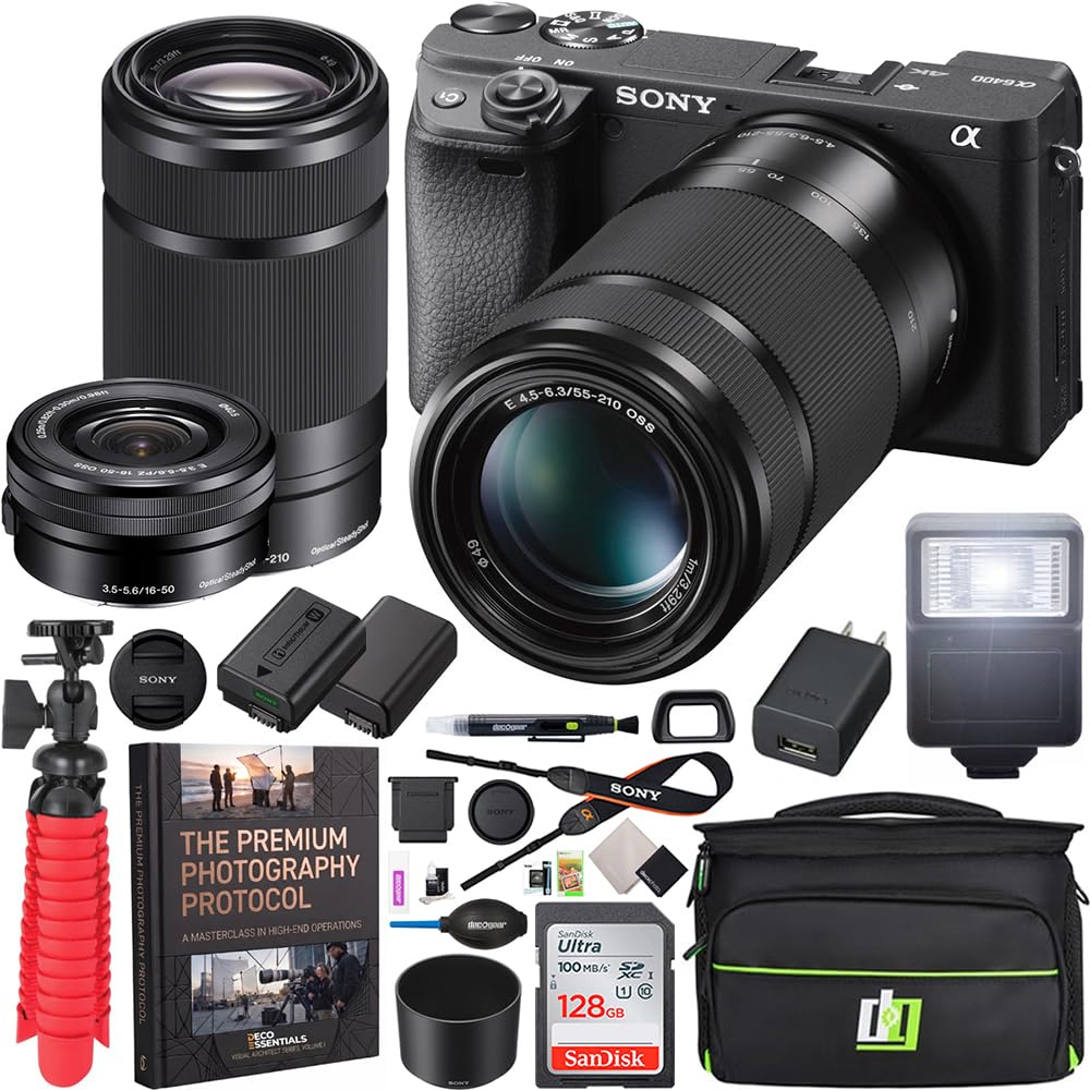 Sony a6400 Mirrorless Camera with two lenses
