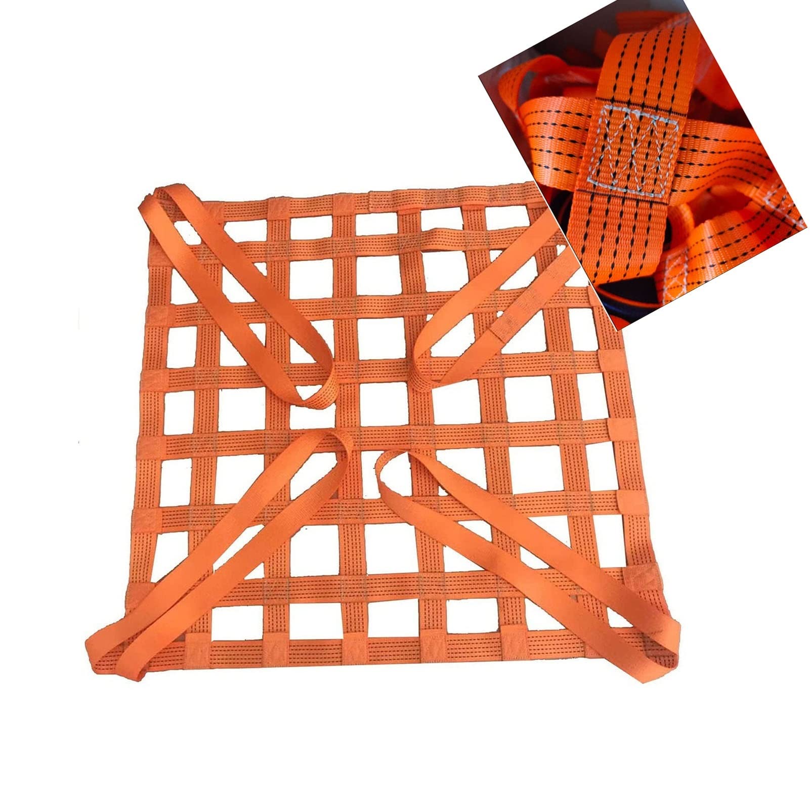 Elastisches Gepäcknetz – Hebe-Gepäcknetz, Polyester-Gepäcknetz, Anhänger-Gepäcknetz, Be- und Entladen schwerer Gegenstände, sadegurt, reißfestes Gepäcknetz (1,5 x 1,5 m/Masche 10 cm/Ladung 2,5 t)