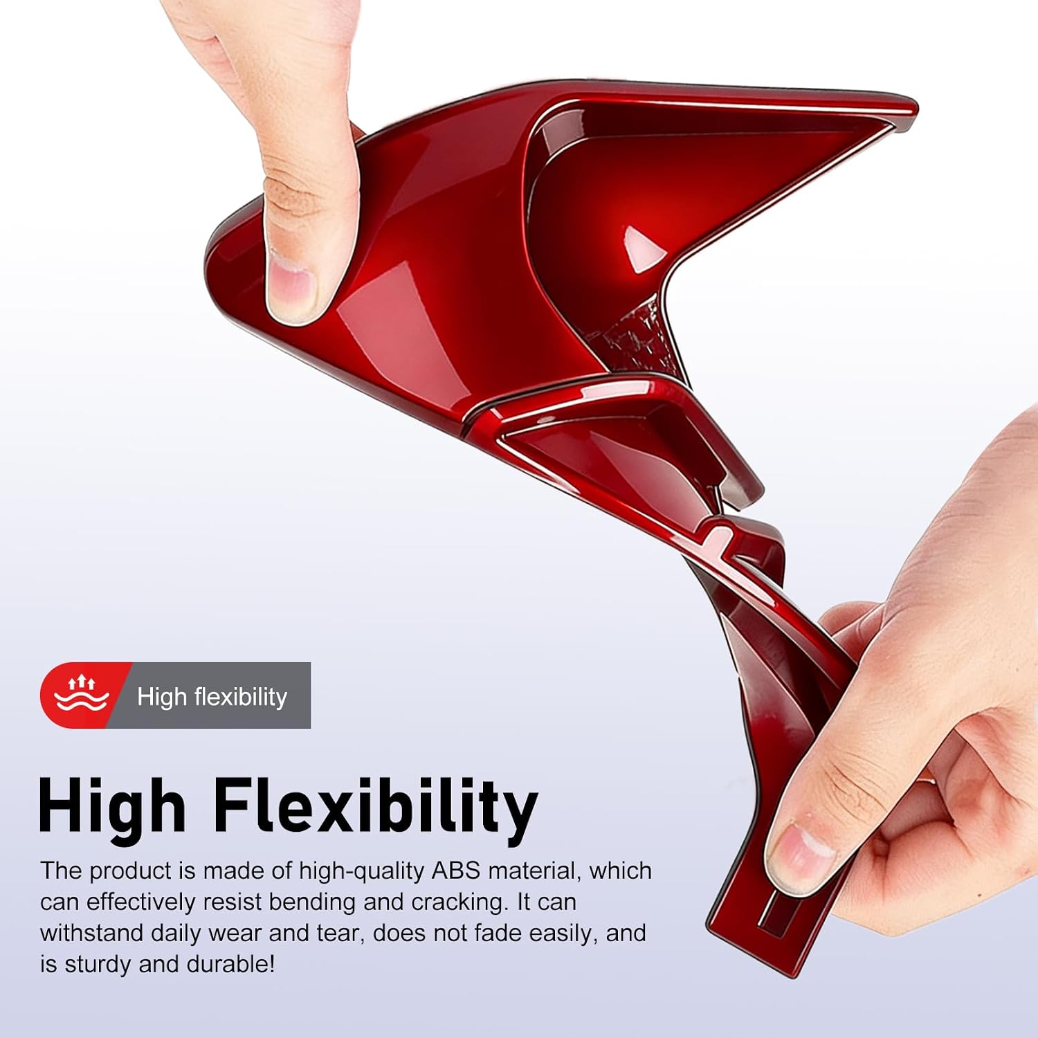 2 PCS HW4.0 Side Camera Indicator Cover, Anti-Scratch Camera Lens Protection Decor Cap for 2024/2025 Model 3/Y, Self-Adhesive Fender Turn Signal Camera Accessories (Red)
