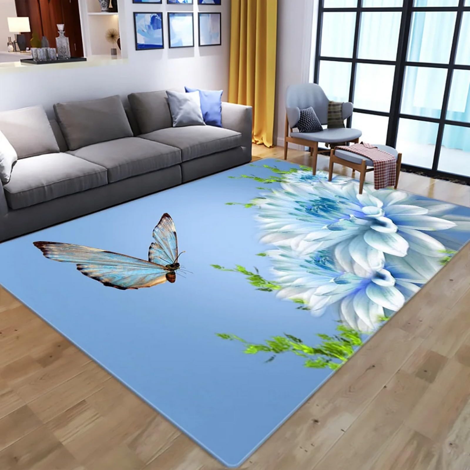Tapis grand salon lavable 3D pour simplifier l'entretien des sols de maison