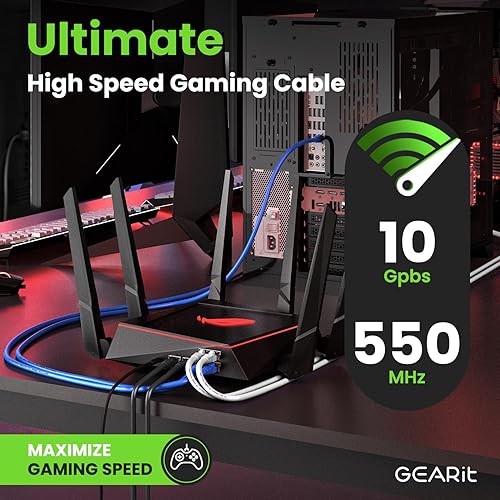 Miniatura 5 de GEARit Paquete de cables Ethernet Cat 6, 1 paquete de cables de conexión Ethernet Cat6 de 30 pies  Cable de conexión de red RJ45, conectores