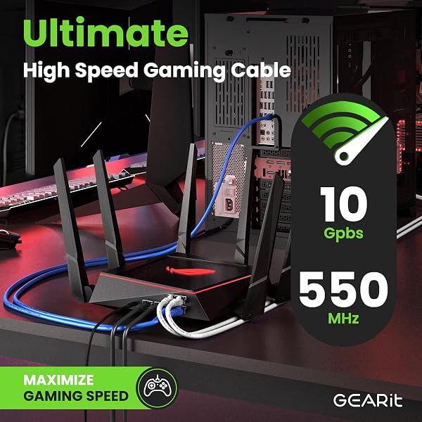 GEARit Cat 6 Ethernet Cable Pack - 5-Pack 75 ft Cat6 Ethernet Patch Cables | RJ45 Network Patch Cable, 10 Gbps Snagless Gold-Plated Connectors - Ethernet Cable Cat 6 for PC, TV, Router - Black - 4