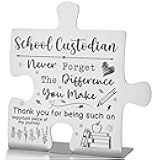 School Custodian Gift Appreciation Desk Decor Sign, Thank You Gift for Janitorial Staff and Campus Maintenance Workers, Recognition Plaque for Custodian Day or End of Year Recognition EDD49