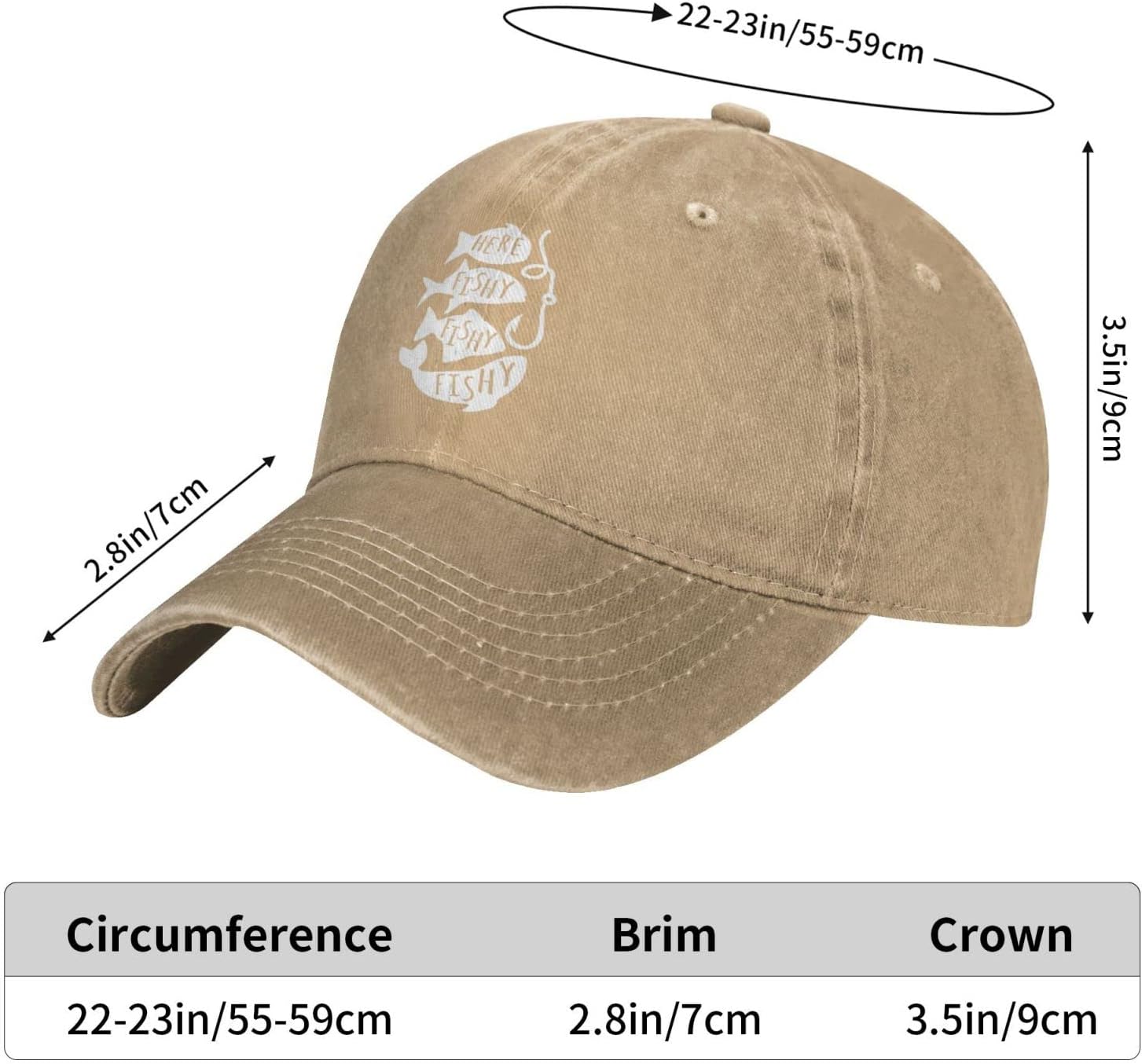 Funny Fishing Cap Here Fishy Fishy Hat for Men Dad Hat Cute Cap - Image 6