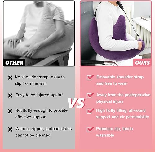 Miniatura 13 de Almohada de cirugía de hombro, almohada de puño giratorio para dolor de cuello y hombros, poscirugía para dormir, sentarse, cojín ergonómico
