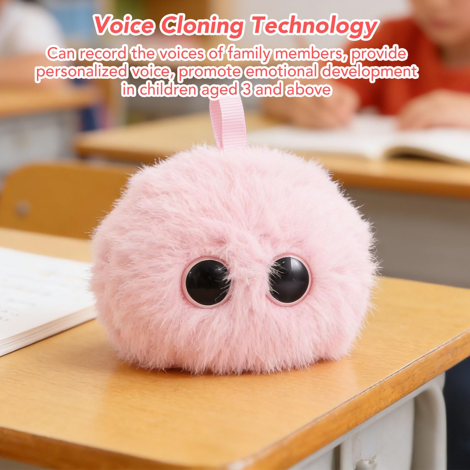 Luocute Peluche Inteligente con IA, Robot Interactivo con Interacción de Voz en Tiempo Real y Diálogo Multilingüe, Adaptación Emocional y Tecnología de Clonación de Voz, con Control móvil. (Rosado
