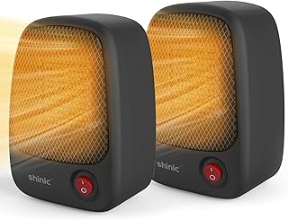 shinic Small Space Heater, 500W Portable Electric PTC Ceramic Heater with Fast Heating, Overheat