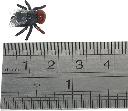 Miniatura 4 de Cooplay 30 piezas de moscas falsas insectos, insectos, insectos, reptiles, bromas, trucos de miedo, cerebros difíciles para Halloween, día