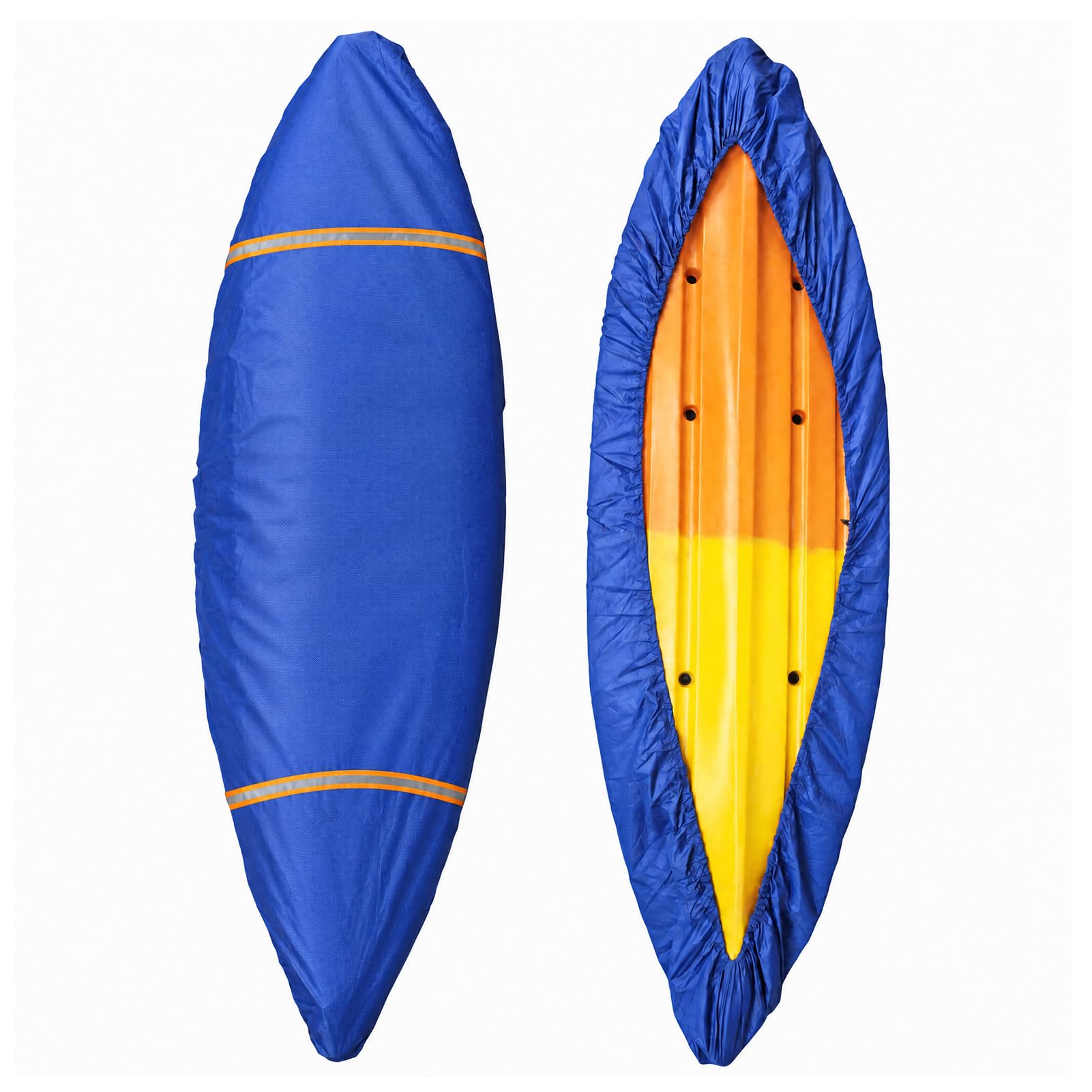 doorslay Kayak Cover Kayak Boat Cover Storage Universal 420D ford Fabric Dust Reflective Strips Easy to Use Protects from Sun Water and Dust for Outdoor Storage (Blue 6m)
