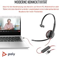 Poly Blackwire 3220 USB-C Headset Zajszűrő Mikrofonnal Teams Zoom Kompatibilis - BLACKWIRE, C3220 USB-C, USB C/A ADAPTER, ECOMM, USB-C/A 3