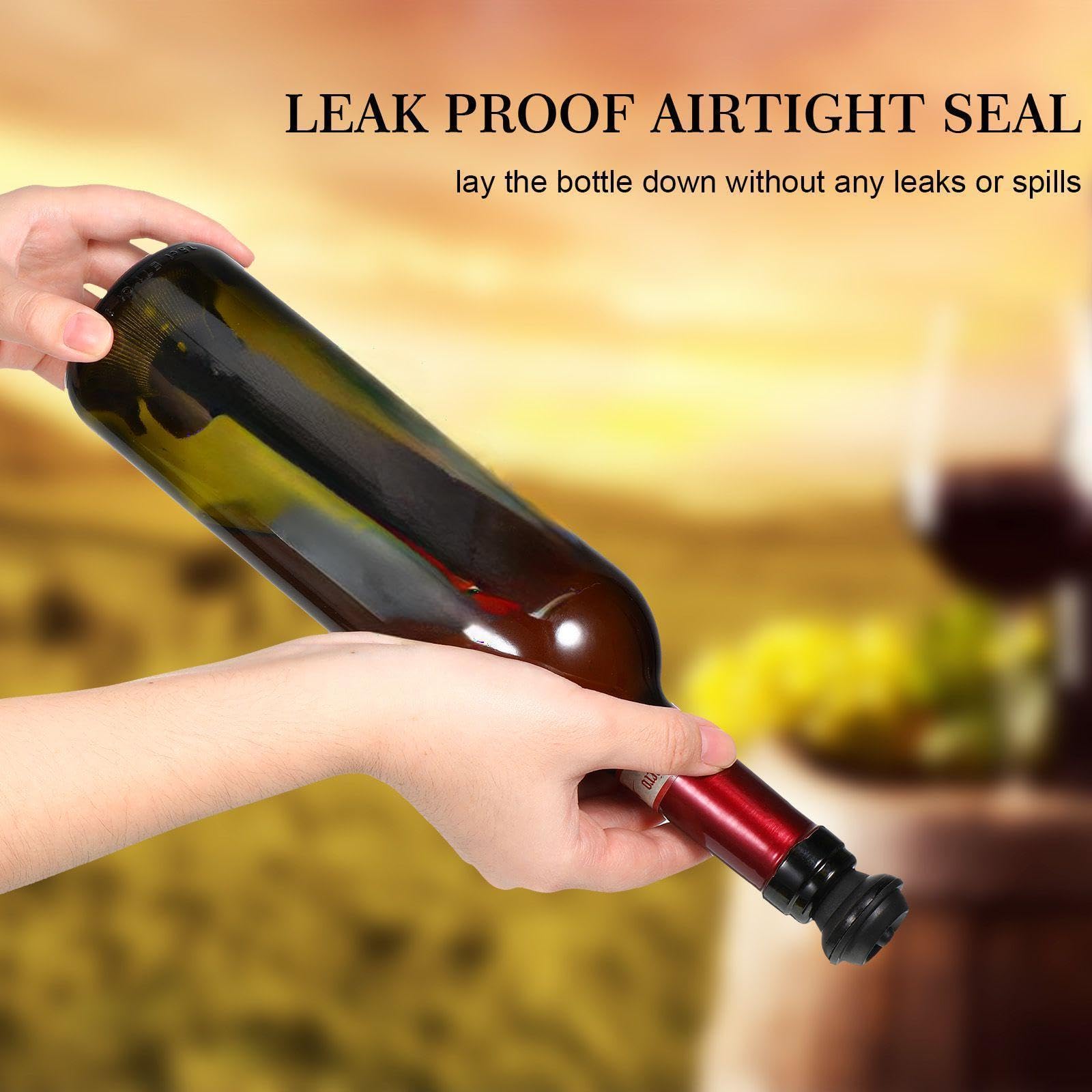 Anqtovp ABS Plastic Wine Saver Vacuum Pump With 4 Stoppers, Leak-proof Silicone Seal For All Standard Wine Bottles (Set Of 4) 29CSA05537 - The Home Depot