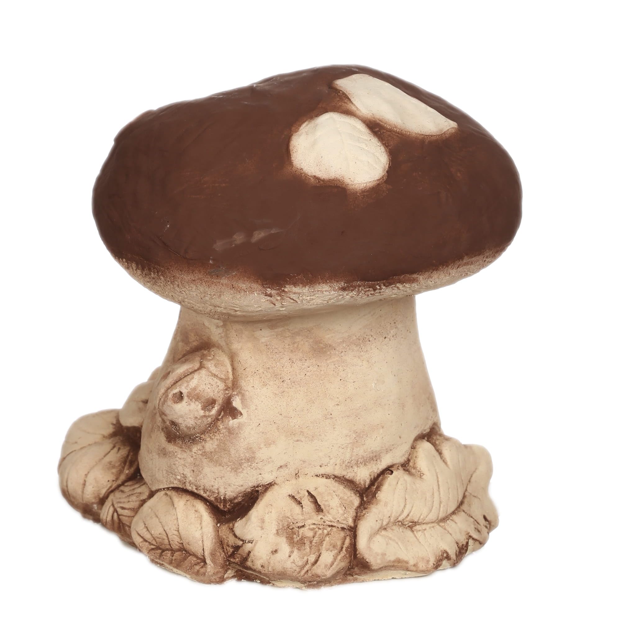 Gartenfigur Pilz Aus Beton | Steinfigur Steinpilz Retro Stil 44 cm | Wetterfeste Deko Für Garten Terrasse Balkon | Handgearbeitete Gartendeko In Naturfarben
