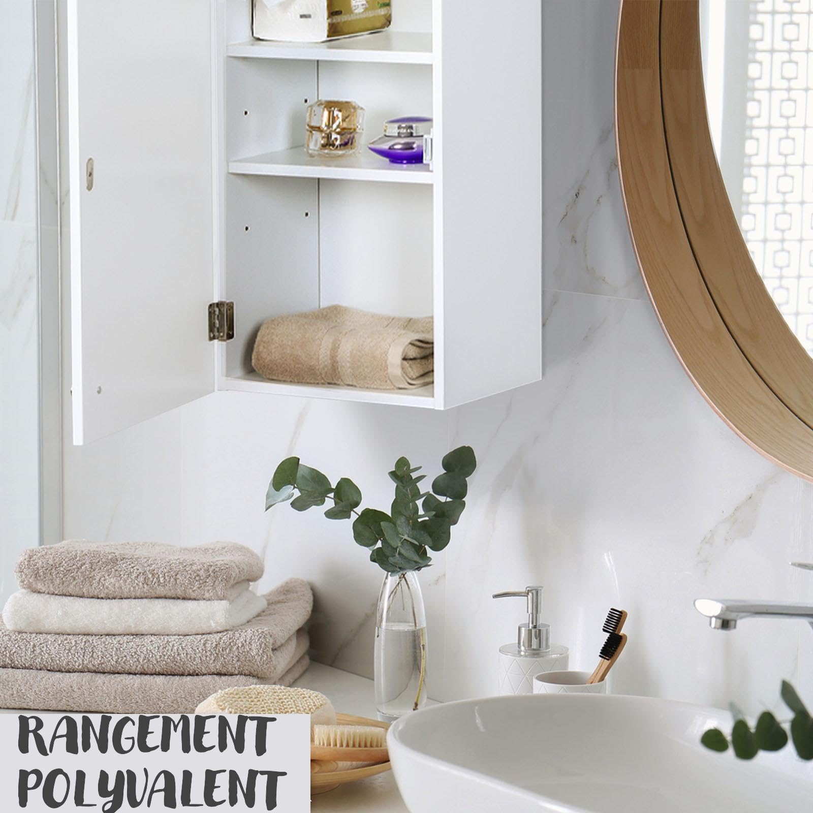 KARAT - Armadietto per Bagno - Mobile per Toilette con Mensole Regolabili - Bathroom Cabinet - Armadietto per Farmacia - Cassetto Rimovibile (Nebraska, 20 cm (P) x 30 cm (L) x 60 cm (A))