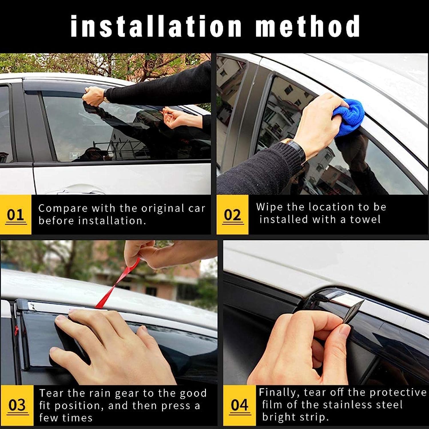 Rain Guards for Buick ENVISTA 2022-2023 Car Accessories Rain Guards Side Window, Deflector Vent Window Visors